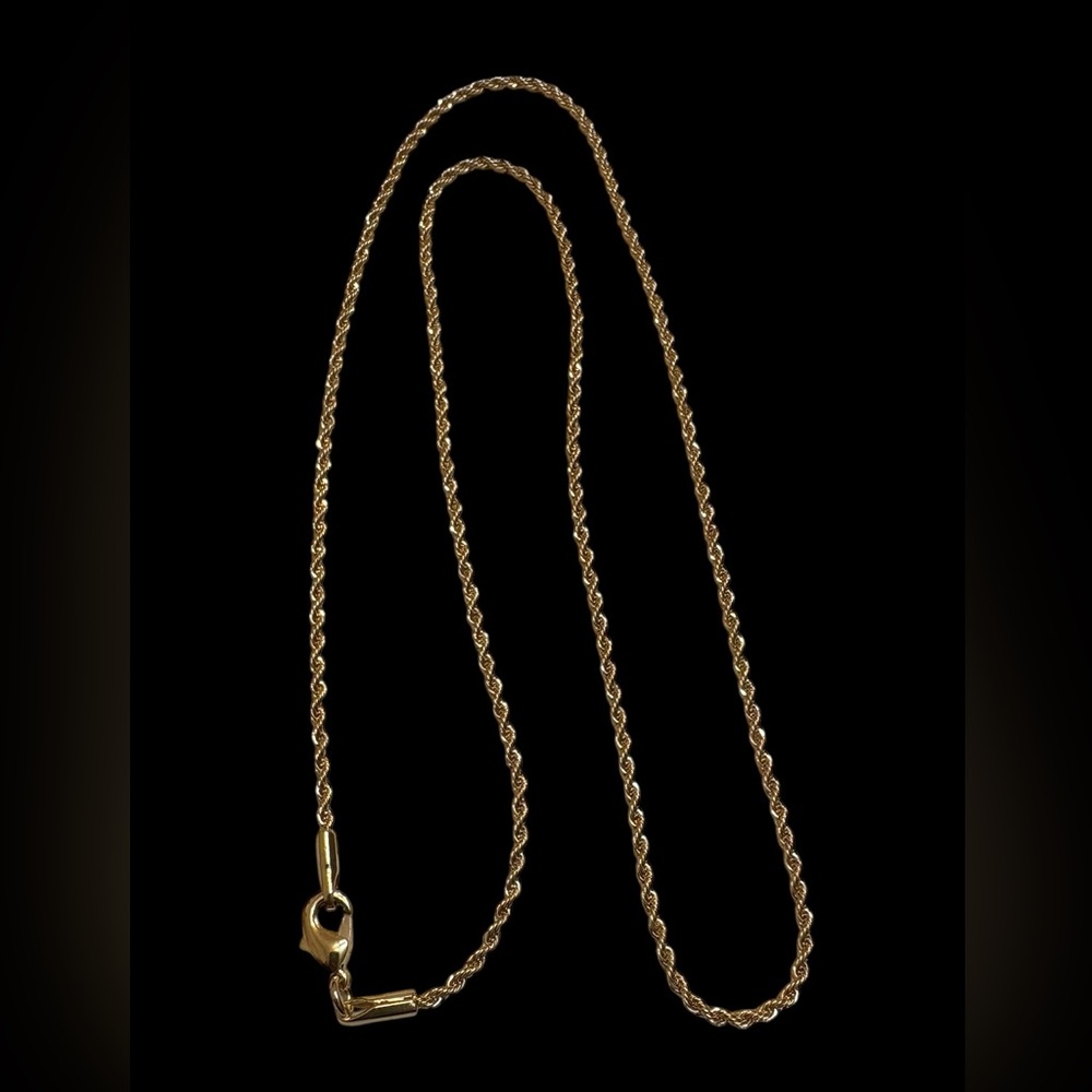 Elegant Gold Rope Chain‎ Necklace, 18”